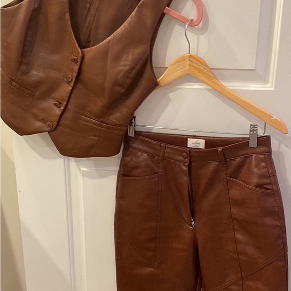 Bootcut pant with matching faux leather brown vest. Purchased @ Aritzia July ‘21 - Picture 4 of 4